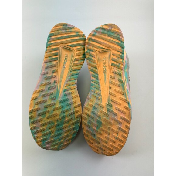 Adidas Lite Racer Adapt 5.0 Sneaker Grey Flash Aqua Camo Slip On Women 8 Youth 7 - Picture 13 of 13